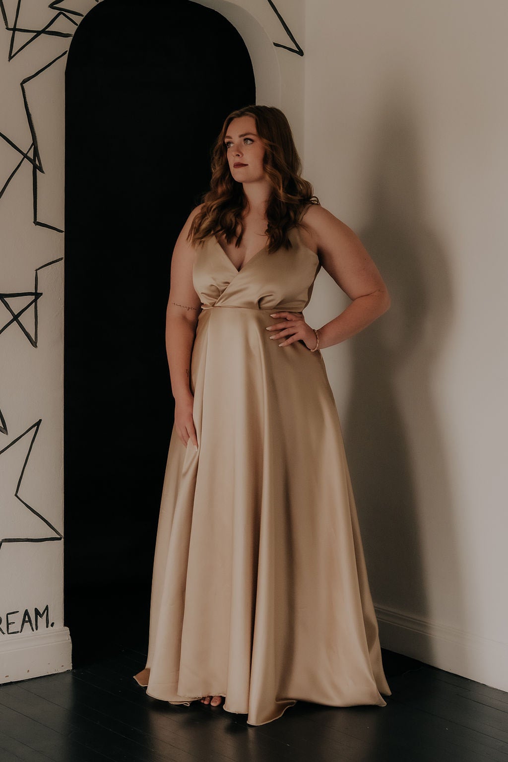 formal.dresses with sleeves Ladivine - CD0192 Sheer Bishop Sleeve Gown main image 1
