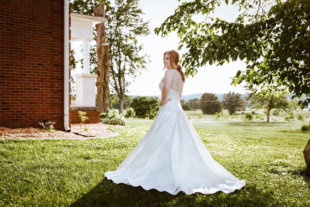 drop waist taffeta wedding dress Sophia Tolli 