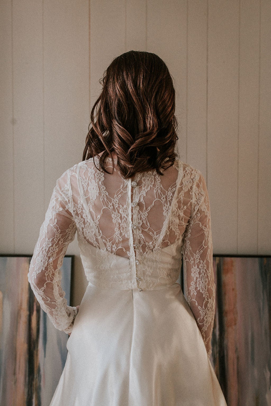 Fitted Lace Bridal Topper with Sleeves